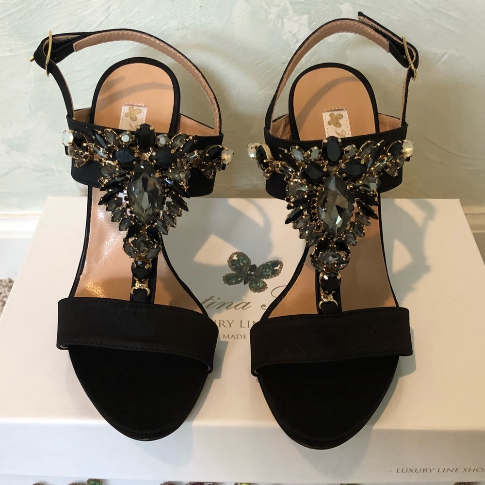 Valentina Sentell Swarovski Crystal Heels - Picture 2 of 11